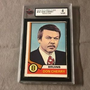 1974-75 O-PEE-CHEE #161 Don Cherry rookie card